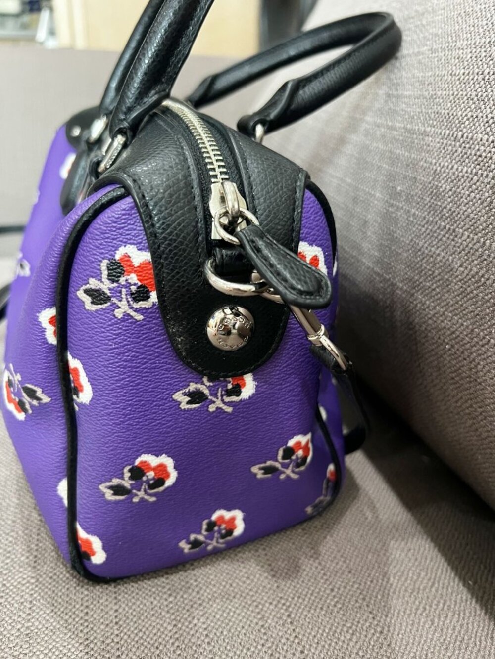 NWOT COACH Mini Bennett Crossbody Satchel Bag Purse Purple Leather Bramble Rose - Picture 8 of 12